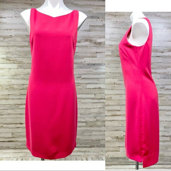 Tahari Dresses & Skirts - Tahari Yarden Sleeveless Dress Womens Size 12 Fuchsia in Strawberry Shake Sheath